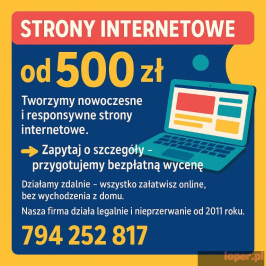 Twoja strona firmowa od 500 zł - pełna obsługa