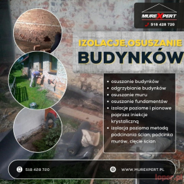 Drenaż, izolacje i osuszanie piwnicy oraz fundamentów ŚLĄSK/ MAŁOPOLSKA