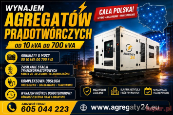AGREGATY PRĄDOTWÓRCZE DO 700 kVA  - WYNAJEM - USŁUGI