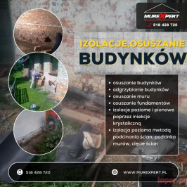 Osuszanie i iniekcja ścian i piwnic - izolacja pozioma, podcinanie muru